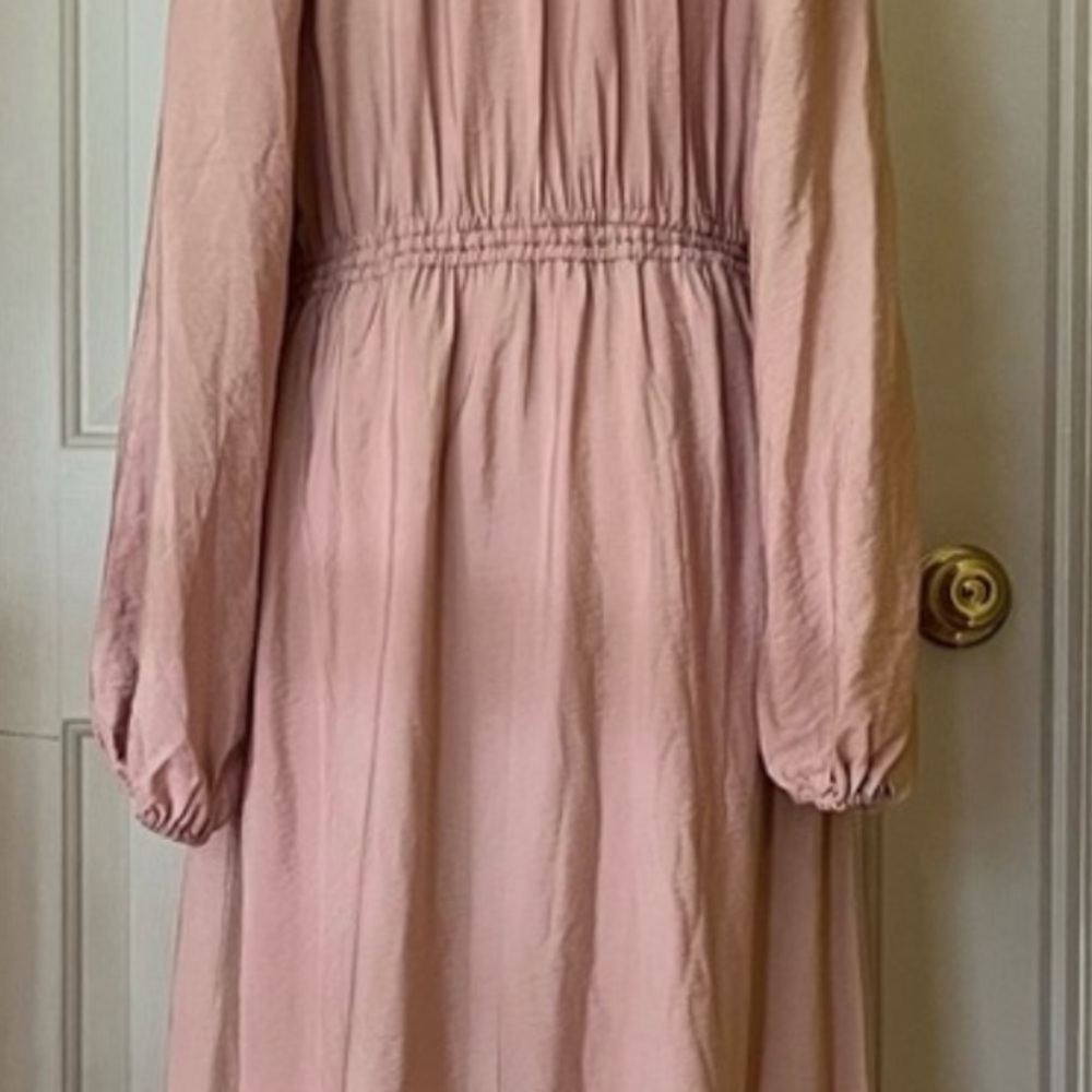 A New Day Blush Colored Long Sleeve Tiered Chiffon Flowing Maxi Dress 2X NWT - Picture 7 of 12
